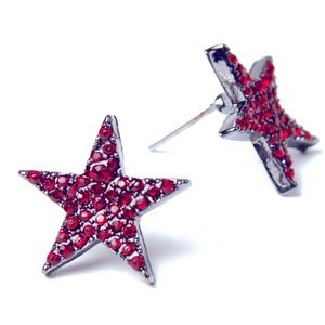 Amrita Singh Rock Star Stud Earrings, Red